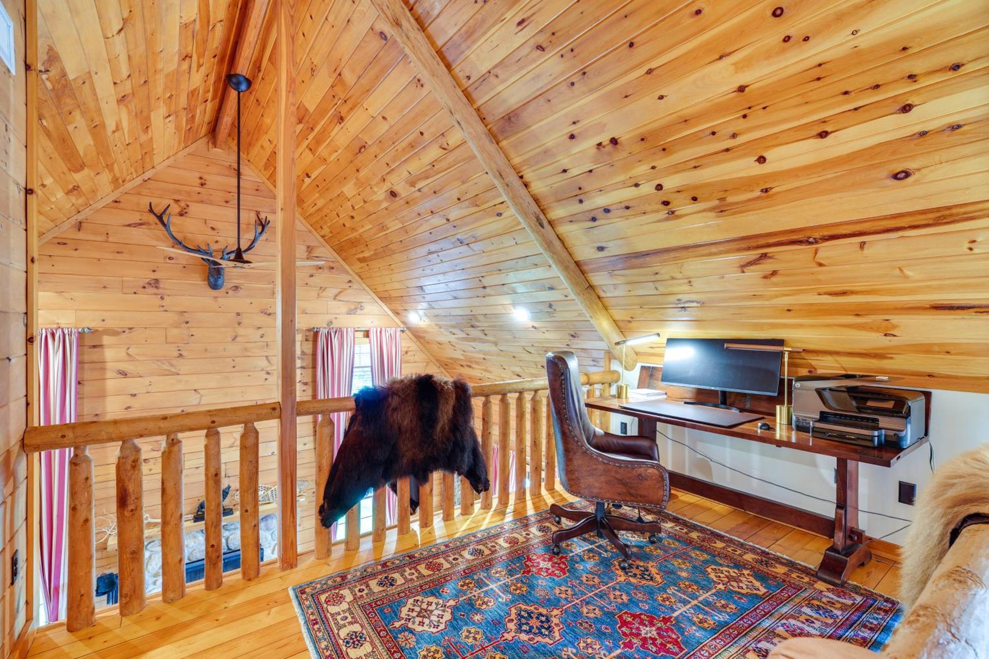 Luxury Log Cabin With Ev Charger And Mtn Views! Blairstown Exterior photo