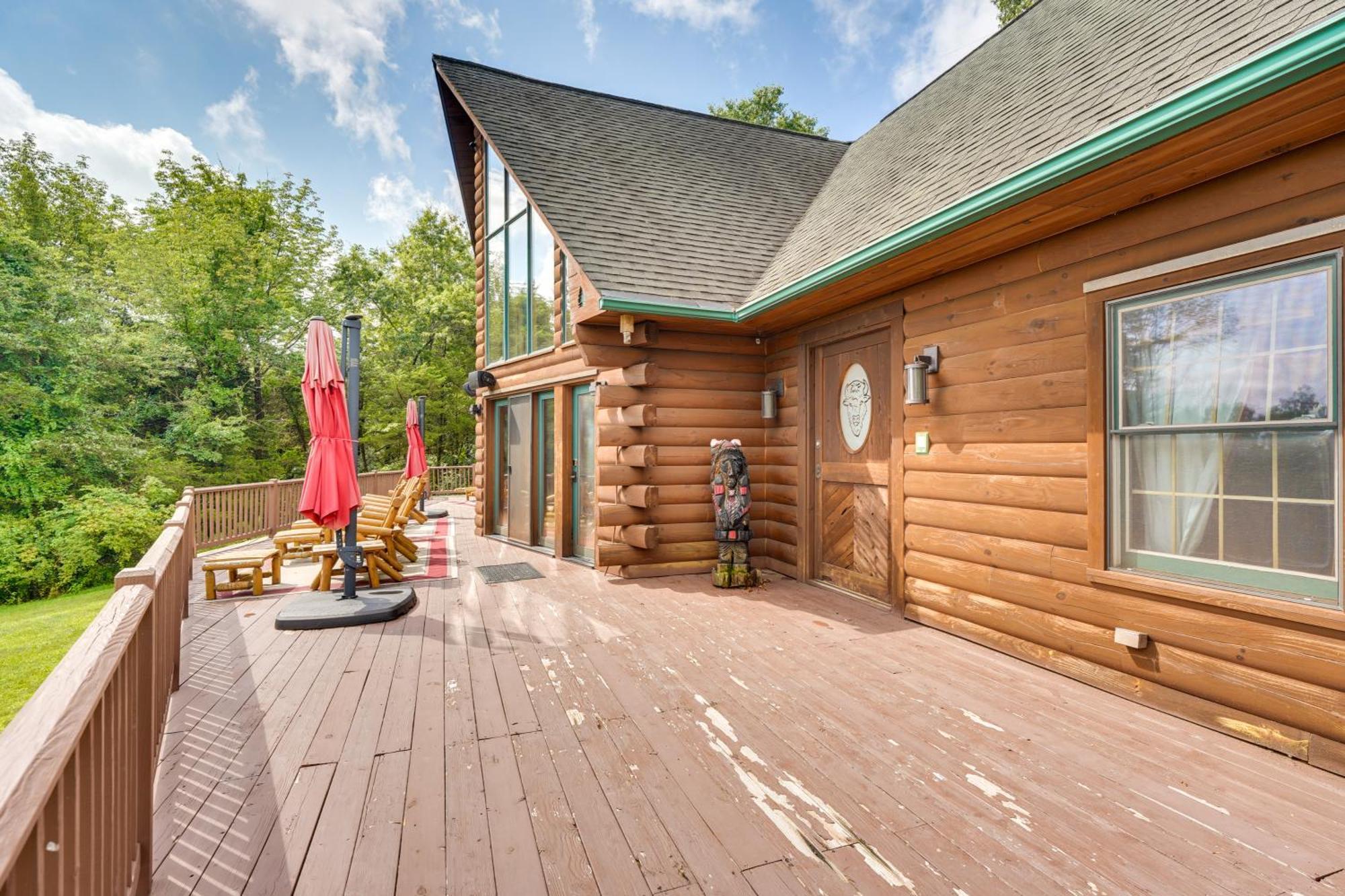 Luxury Log Cabin With Ev Charger And Mtn Views! Blairstown Exterior photo