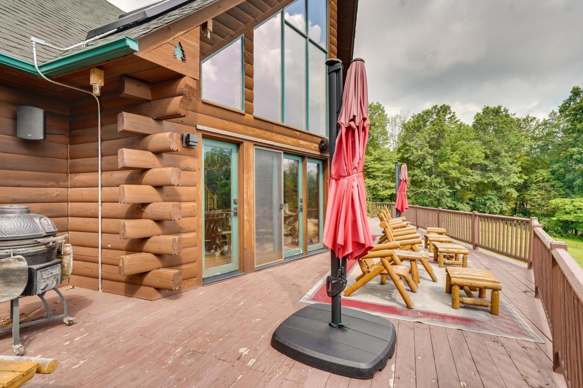 Luxury Log Cabin With Ev Charger And Mtn Views! Blairstown Exterior photo