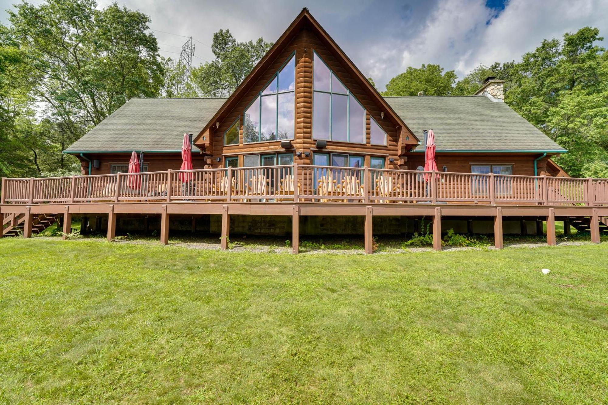 Luxury Log Cabin With Ev Charger And Mtn Views! Blairstown Exterior photo