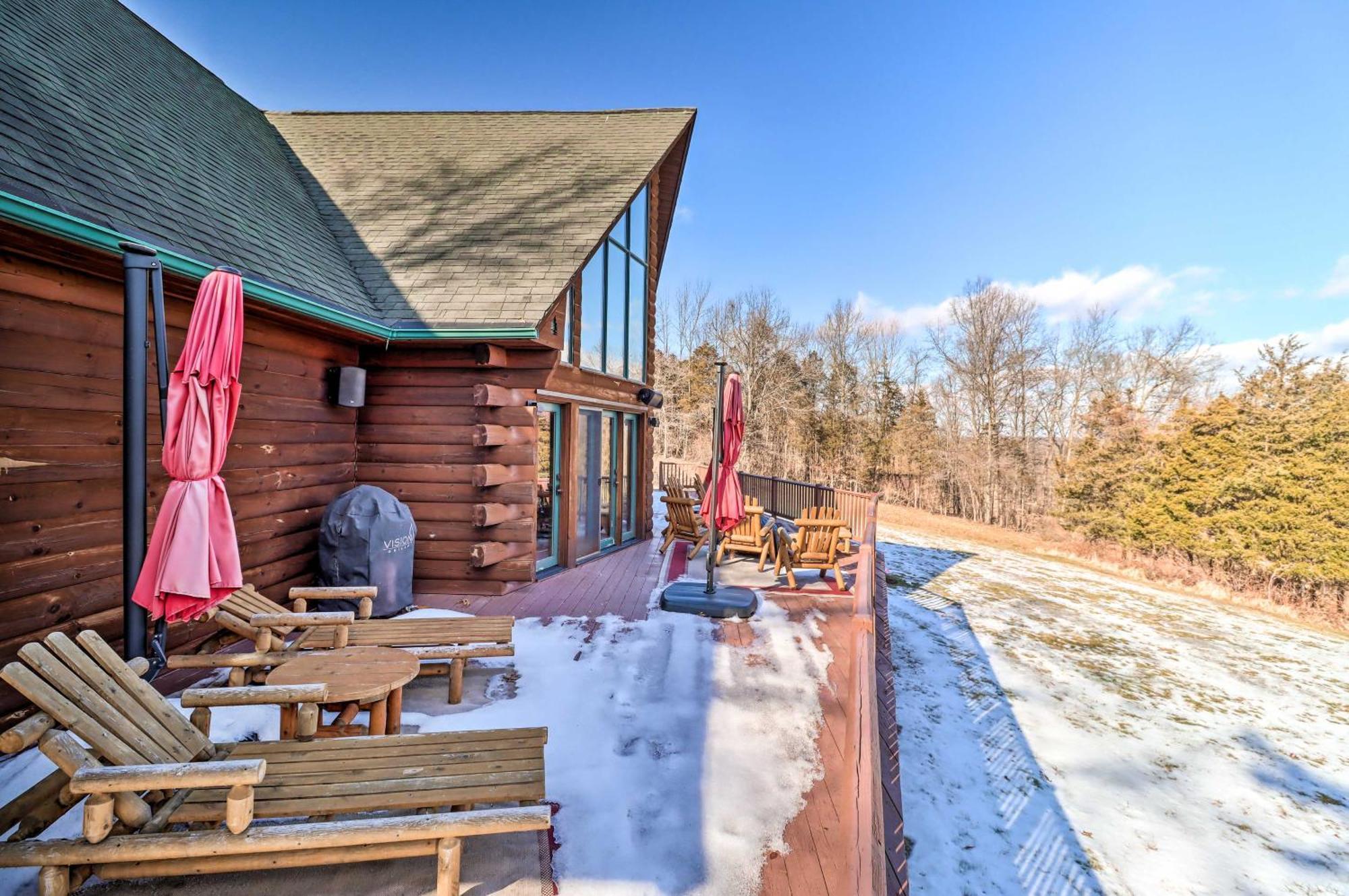 Luxury Log Cabin With Ev Charger And Mtn Views! Blairstown Exterior photo