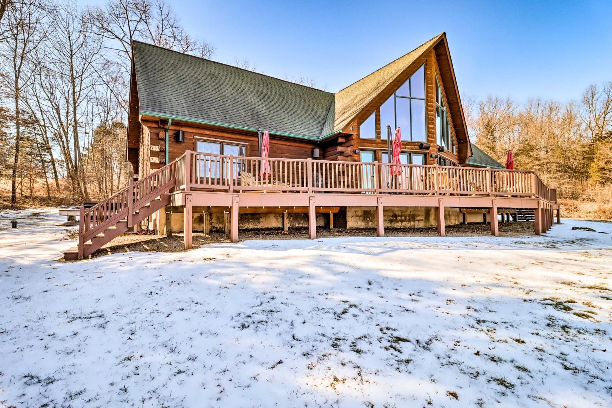 Luxury Log Cabin With Ev Charger And Mtn Views! Blairstown Exterior photo